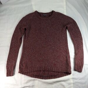 Toad & Co Pull Over 100% Merino Wool Sweater Women’s M Heatherd Burgundy Outdoor